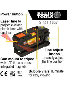 Nivel Láser de Bolsillo Klein Tools 93PTL, 360 con 3 Viales 2
