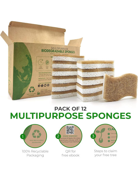 Esponjas de Cocina Ecológicas AIRNEX - 12 Unidades Biodegradables