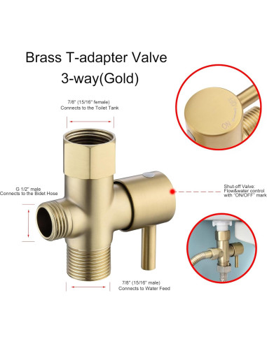 Rociador de Bidet Senhozi Acero Inoxidable Dorado 119 cm