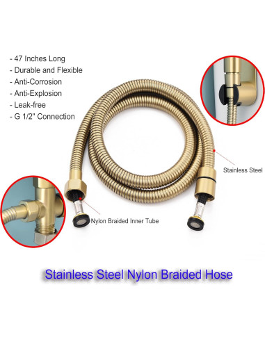 Rociador de Bidet Senhozi Acero Inoxidable Dorado 119 cm