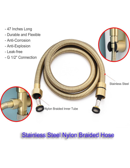 Rociador de Bidet Senhozi Acero Inoxidable Dorado 119 cm