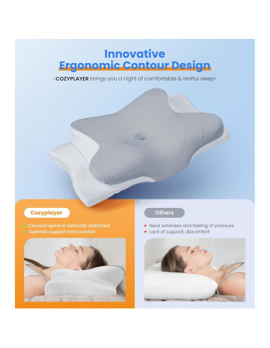 Almohada Enfriadora Cozyplayer R2 Cervical Ajustable 1.2kg