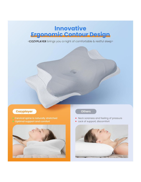 Almohada Enfriadora Cozyplayer R2 Cervical Ajustable 1.2kg
