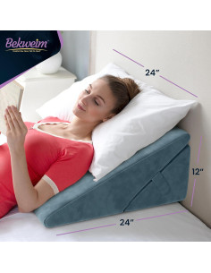 Cojín en Cuña Ajustable Bekweim para Alivio de Espalda y Reflujo 2
