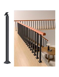 Poste de Barandilla Interior MM MELISEN 85 cm Negro Ajustable
