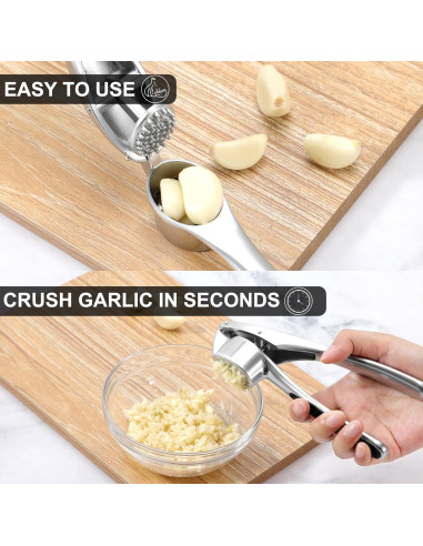 Prensa de Ajo CUNSENR con Pelador y Cepillo - Apto Lavavajillas