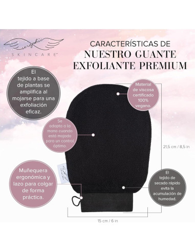 Mitón Exfoliante Premium Seraphic Skincare 1pc Viscosa Vegana