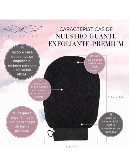 Mitón Exfoliante Premium Seraphic Skincare 1pc Viscosa Vegana