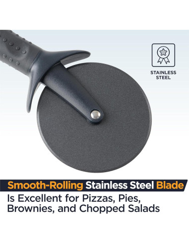 Cortador de Pizza Deiss LUX Acero Inoxidable 22.1x9.7cm Negro