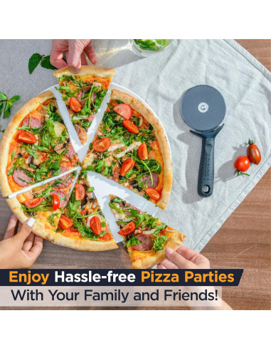 Cortador de Pizza Deiss LUX Acero Inoxidable 22.1x9.7cm Negro