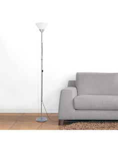 Lámpara de Pie Torchiere Simple Designs LF1011-SLV Plata 1 Luz 2