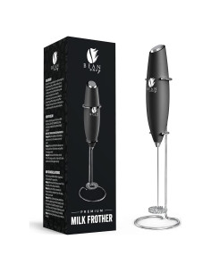 Espumador de Leche Eléctrico Bean Envy Negro - Batidor de Mano