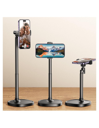 Soporte para teléfono DIMONCOAT ajustable negro con base pesada