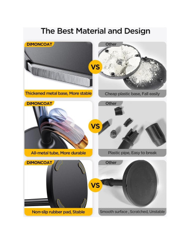 Soporte para teléfono DIMONCOAT ajustable negro con base pesada