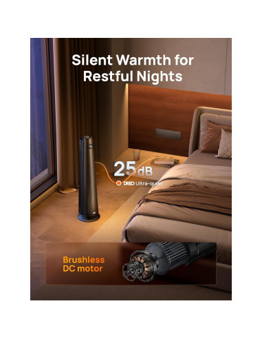 Calentador Eléctrico Dreo 30" Oscilante 120 Control Remoto