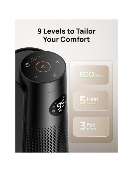 Calentador Eléctrico Dreo 30" Oscilante 120 Control Remoto