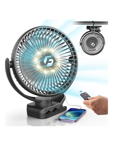 Ventilador Clip Korbot 20 cm Recargable 12000mAh 3 Velocidades