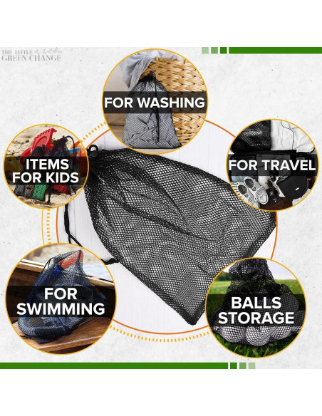 10 Bolsas de Malla Nylon The Little Green Change 29x19cm 10 Bolsas de Malla Nylon The Little Green Change 29x19cm