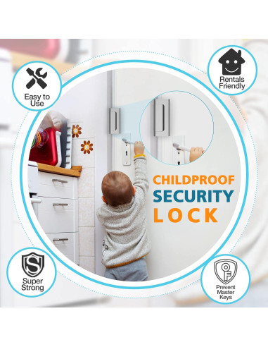 Cerradura de Refuerzo WINONLY para Puertas - Seguridad Niños 362kg