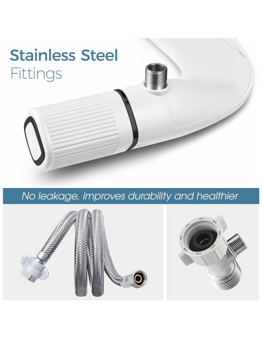 Bidet Ultra Delgado BIGCOW con Doble Boquilla y Acero Inoxidable