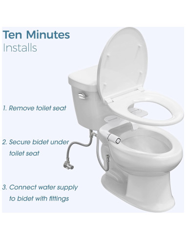 Bidet Ultra Delgado BIGCOW con Doble Boquilla y Acero Inoxidable