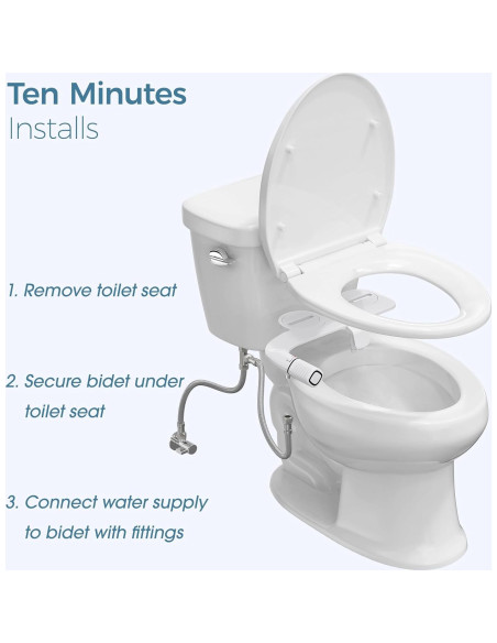 Bidet Ultra Delgado BIGCOW con Doble Boquilla y Acero Inoxidable