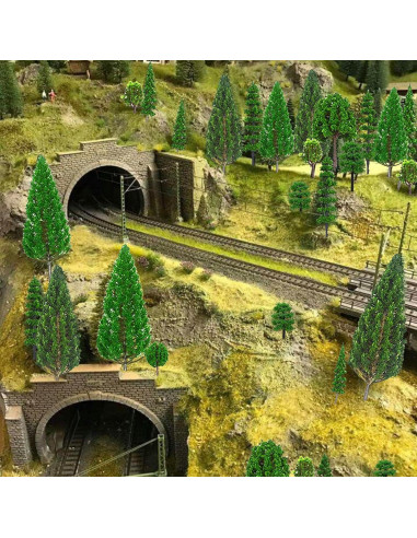 32 Árboles Modelo Mezclados SONICEBUY para Diorama Verde