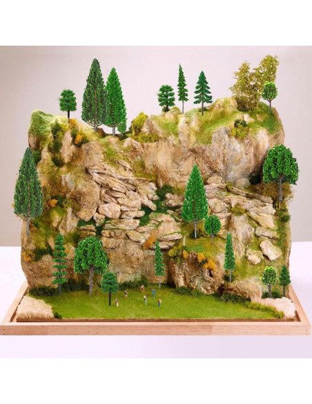32 Árboles Modelo Mezclados SONICEBUY para Diorama Verde