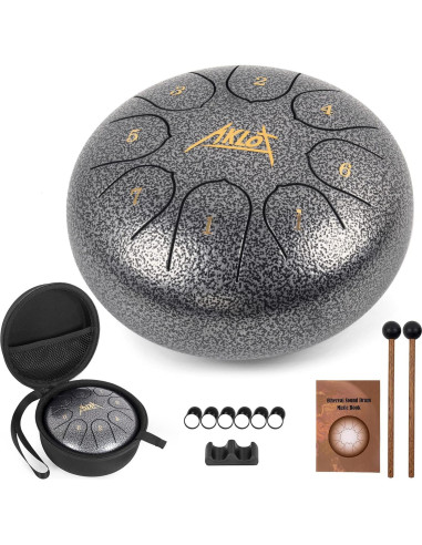 Tambor de Lengua de Acero AKLOT 15 cm 8 Notas Clave C con Accesorios