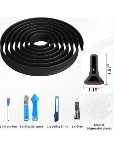 Umbral de Ducha Colapsable Hi-Na 1.5m Negro - Barrera de Agua 2