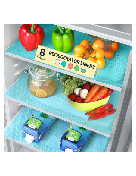 Forros de Refrigerador Esenciales de Linda 8 Piezas Azul 44.96x28.96cm