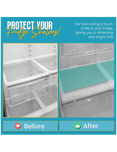 Forros de Refrigerador Esenciales de Linda 8 Piezas Azul 44.96x28.96cm