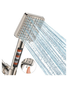 Cabezal de Ducha Filtrado MakeFit - Alta Presión 6 Modos Níquel