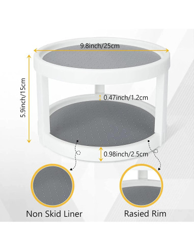 Organizador Giratorio de 2 Niveles Kozloskyi 25cm Antideslizante