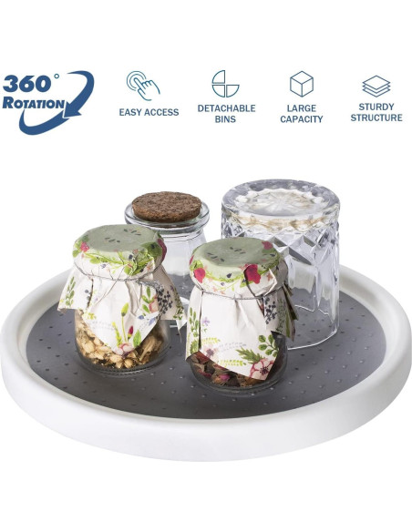 Organizador Giratorio de 2 Niveles Kozloskyi 25cm Antideslizante Organizador Giratorio de 2 Niveles Kozloskyi 25cm Antideslizante