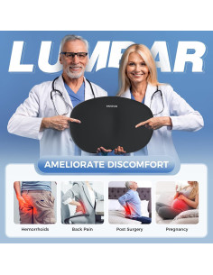 Cojín Lumbar Ergonómico Panduo de Espuma con Memoria - Negro 2