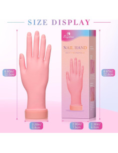Mano de Práctica de Uñas Buqikma Flexible 22.5cm Reutilizable 2