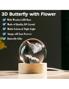 Bola de Cristal 3D IFOLAINA con Base LED Multicolor 6 cm 2