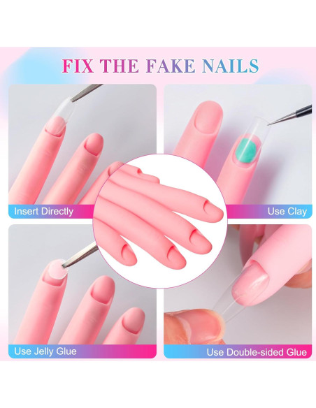 Mano de Práctica de Uñas Buqikma Flexible 22.5cm Reutilizable