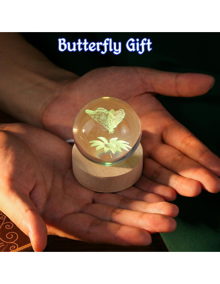 Bola de Cristal 3D IFOLAINA con Base LED Multicolor 6 cm