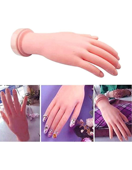 Mano de Práctica de Uñas Buqikma Flexible 22.5cm Reutilizable