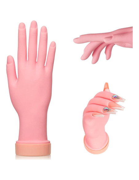 Mano de Práctica de Uñas Buqikma Flexible 22.5cm Reutilizable