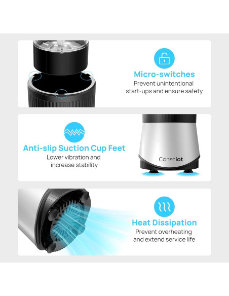 Batidora Personal Consciot CB08 11 Piezas 900W para Smoothies