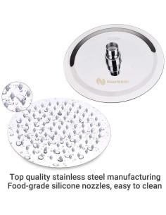 Cabezal de Ducha de Lluvia NearMoon 20 cm Acero Inoxidable Cromo 2