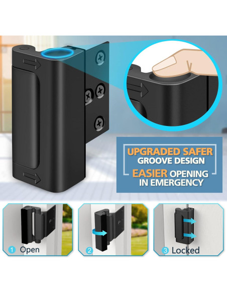 Cerradura de Refuerzo de Seguridad WINONLY U95278 Negra 7.62 cm