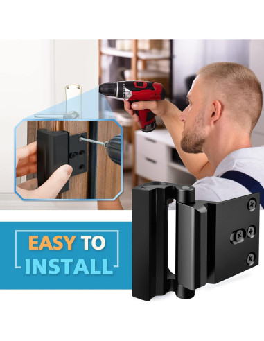 Cerradura de Refuerzo de Seguridad WINONLY U95278 Negra 7.62 cm