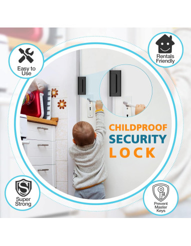 Cerradura de Refuerzo de Seguridad WINONLY U95278 Negra 7.62 cm