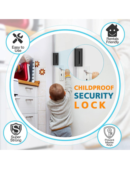 Cerradura de Refuerzo de Seguridad WINONLY U95278 Negra 7.62 cm