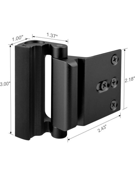 Cerradura de Refuerzo de Seguridad WINONLY U95278 Negra 7.62 cm