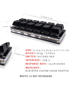 Teclado mecánico USB-C para juegos N/C 12 teclas programable 2